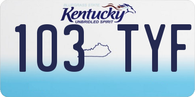 KY license plate 103TYF