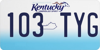 KY license plate 103TYG