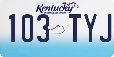 KY license plate 103TYJ