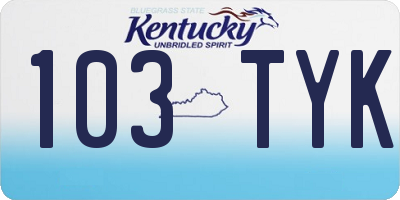 KY license plate 103TYK
