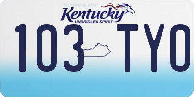 KY license plate 103TYO