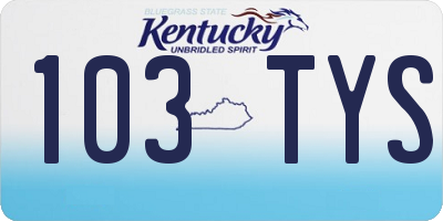 KY license plate 103TYS