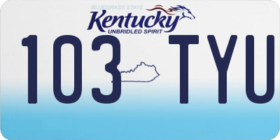 KY license plate 103TYU