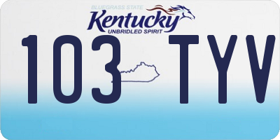 KY license plate 103TYV