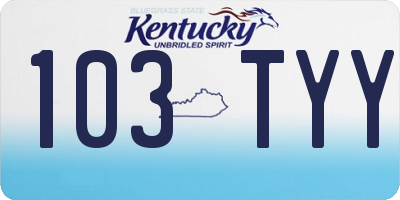 KY license plate 103TYY