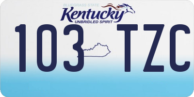 KY license plate 103TZC