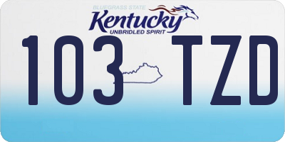 KY license plate 103TZD