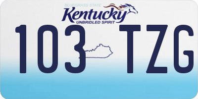 KY license plate 103TZG