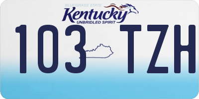 KY license plate 103TZH