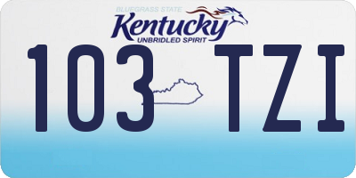 KY license plate 103TZI