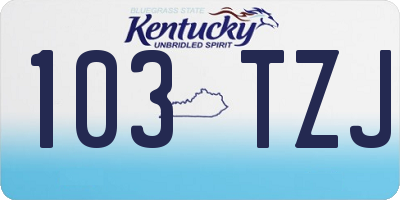 KY license plate 103TZJ
