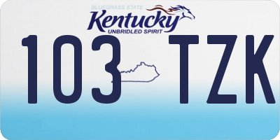 KY license plate 103TZK