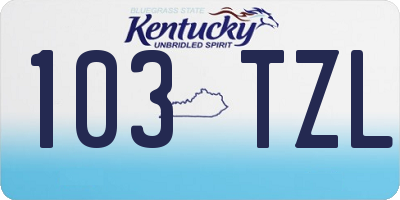 KY license plate 103TZL