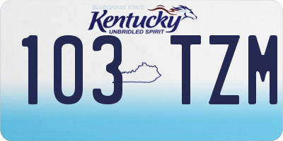 KY license plate 103TZM