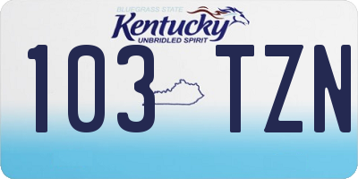 KY license plate 103TZN