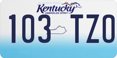 KY license plate 103TZO
