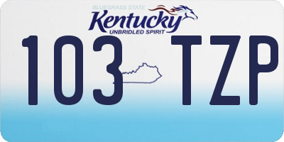 KY license plate 103TZP