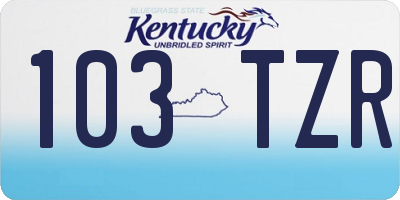 KY license plate 103TZR
