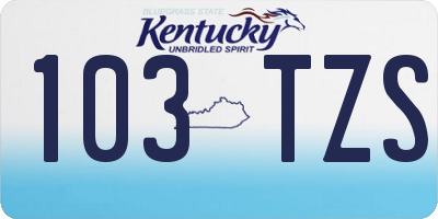 KY license plate 103TZS