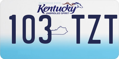 KY license plate 103TZT