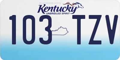 KY license plate 103TZV