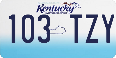 KY license plate 103TZY
