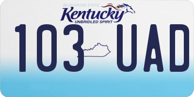 KY license plate 103UAD