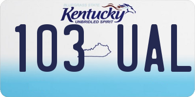 KY license plate 103UAL