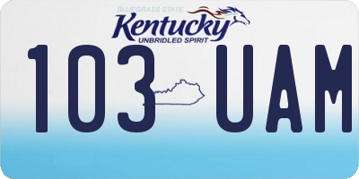 KY license plate 103UAM