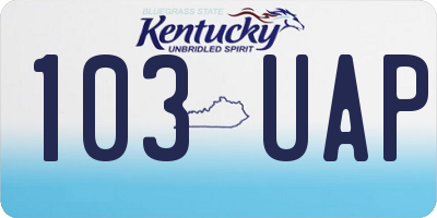 KY license plate 103UAP