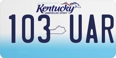 KY license plate 103UAR
