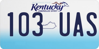 KY license plate 103UAS