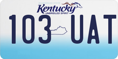 KY license plate 103UAT