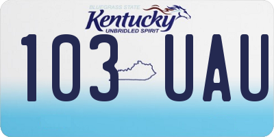 KY license plate 103UAU