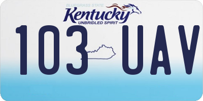 KY license plate 103UAV