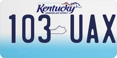 KY license plate 103UAX