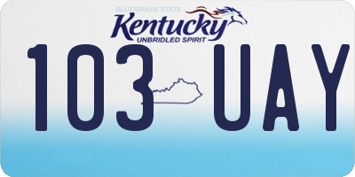 KY license plate 103UAY