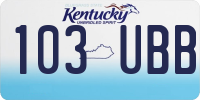 KY license plate 103UBB