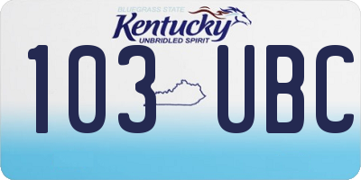 KY license plate 103UBC