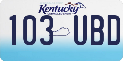 KY license plate 103UBD