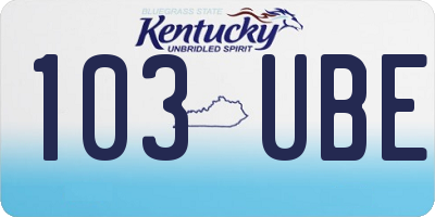 KY license plate 103UBE