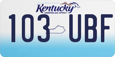 KY license plate 103UBF