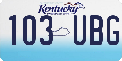 KY license plate 103UBG