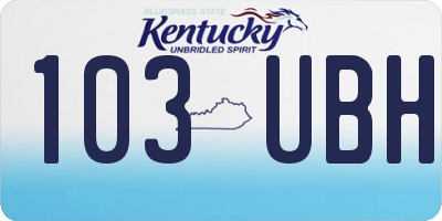 KY license plate 103UBH