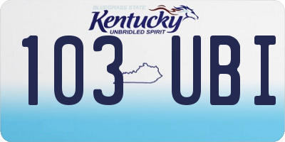 KY license plate 103UBI