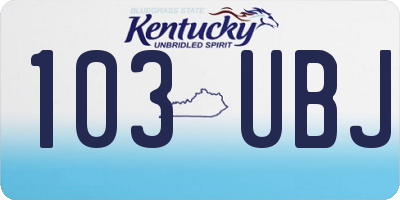 KY license plate 103UBJ