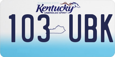 KY license plate 103UBK