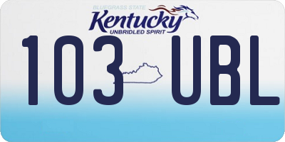 KY license plate 103UBL