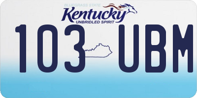 KY license plate 103UBM