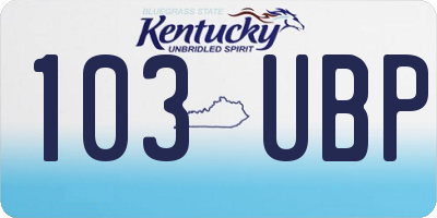 KY license plate 103UBP